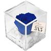 Premium-rose.com OneFlower by PREMIUM ROSE - Cubo Rosa Stabilizzata Blu 5 cm con Marmo di Carrara - Rosa Eterna Stabilizzata Made in Italy - Idea per Bomboniere, Lauree e Battesimi - Blu 1051
