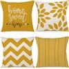 ZWJD Federe Confezione da 4 Decorativi Copricuscini Fodere Cotone Biancheria 40x40cm Quadrate per Cuscino per Divano Sedia Cuscini Camera da Letto Cuscini Arredo(40x40cm,Giallo intenso)