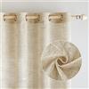 EMEMA Trasparente Tende Lino Voile Tenda con Occhielli a Traslucido Tende Moderne a Vela per Porte Balcone Adatte per Soggiorno Camera da Letto 2 Pannelli 140x260 cm Bianco Avorio