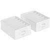 SONGMICS Set di 2 Organizzatori per Armadio a 6 Scomparti, Scatole per Biancheria Pieghevoli, Contenitori per Guardaroba, 42 x 30 x 17 cm, per Pantaloni, Vestiti, Bianco Nuvola RUS009W02