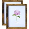Mochose - Cornice per foto da 25 x 20 cm, stile rustico, in legno, colore marrone, per tavolo o parete, confezione da 2 pezzi