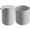 Alessi Birillo PL05 W Dispenser per Sapone Liquido di Design, Bianco + Birillo PL03 W Bicchiere Portaspazzolino di Design in PMMA, Bianco