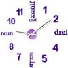 FLEXISTYLE Moderno orologio da parete grande fai da te Admirable DE XXL, 100-130 cm, soggiorno, camera da letto, prodotto in (violetta (mirtillo)