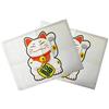lachineuse - 2 Tovagliette Gatto Maneki Neko - Sottotavolo giapponese in tessuto - 40 x 30 cm - Idea regalo Giappone cucina - Gatto carino giapponese - Oggetto decorativo asiatico - Colore bianco
