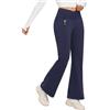 baleaf Pantaloni Trekking Donna Impermeabili Pantaloni Termici Invernali con Tasche Leggings Felpati Sportivi Outdoor Marina Militare L