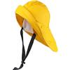 tomBrook Cappello antipioggia unisex Südwest, impermeabile, con sottogola regolabile e fodera interna, giallo., XXL