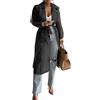 Freebily Cardigan Donna Lungo Elegante Casual Cappotto Estivo con Cintura Rimovibile Coprispalle Bolero da Vacanze Feste Giacche Giacca Estiva Copricostume da Spiaggia Nero M