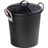 Wenko Portarifiuti Gara nero opaco 6 ltr. - Portarifiuti Capacità: 6 l, Acciaio, 24 x 28.5 x 23 cm, Nero