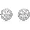 SWAROVSKI ORECCHINI A LOBO UNA ANGELIC , TAGLIO TONDO, PAVE PLACCATO RODIO