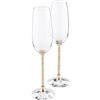 SWAROVSKI SET DI 2 FLUTE CHAMPAGNE, CRYSTALLINE ORO