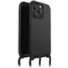 OtterBox Cover React Lanyard con MagSafe per iPhone 15 Pro Max, resistente a shock con cordone da collo, adattabile e intercambiabile, testata a norme MIL STD 810G, Nero, Senza Retail Package