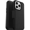 OtterBox Cover per iPhone 15 Pro Strada per MagSafe, resistente a shock e cadute, vero cuoio, 2 slot carte di credito, testata 3x vs norme MIL-STD 810G, Nero