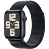 Apple Watch SE (2ª generazione, 2023) GPS 44 mm Smartwatch con cassa in alluminio color mezzanotte e Sport Loop mezzanotte. Fitness tracker, monitoraggio del sonno, Rilevamento incidenti