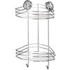WENKO Vacuum-Loc® portaoggetti 2 piani - fissaggio senza trapano, Acciaio, 24.5 x 41 x 16 cm, Cromo