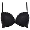 LORMAR Reggiseno Balconcino Double Pizzo Coppe Super Push UP 2 Taglie in più (4, Nero)