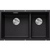 Blanco SUBLINE 430/270-U Nero 1525991 - 525991 con Set Stainless Steel