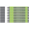 Schneider - Penna fineliner da Line Up, 0,4 mm, Space Grey, confezione da 10 pezzi