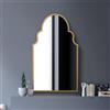 MirrorOutlet The Arcus - Specchio da parete ad arco moderno con cornice in metallo dorato, 104 x 61 cm, cornice dorata