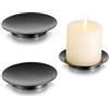 Inweder Porta Candele Piastra Portacandele Vassoio - Set di 3 Ferro Rotonda Porta Candela da 10.8cm per Candele a Colonna Inweder Nero Porta Candela Natalizia Inweder Halloween Matrimonio Decorazione Casa