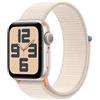 Apple Watch SE (2ª generazione, 2023) GPS 40 mm Smartwatch con cassa in alluminio color galassia e Sport Loop galassia. Fitness tracker, monitoraggio del sonno, Rilevamento incidenti