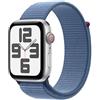 Apple Watch SE (2ª generazione, 2023) GPS + Cellular 44mm Smartwatch con cassa in alluminio color argento e Sport Loop blu inverno. Fitness tracker, monitoraggio del sonno.