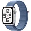 Apple Watch SE (2ª generazione, 2023) GPS 40 mm Smartwatch con cassa in alluminio color argento e Sport Loop blu inverno. Fitness tracker, monitoraggio del sonno, Rilevamento incidenti