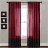 Lush Decor Milione Fiori Set di Tende per Finestra per Soggiorno, Sala da Pranzo, Camera da Letto (Coppia), Poliestere, Rosso/Nero, 213.36 x 106.68 CMS