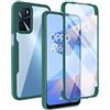 PEIYE Cover per Oppo A16 / Oppo A54s / Oppo A16s, [ Pellicola Protettiva Integrata ], Trasparente 360 Gradi Custodia con TPU Silicone Bumper e PC Retro -Verde
