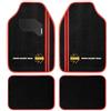 Momo Set 4 tappeti in moquette Sport nero/rosso