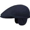 LIPODO Coppola con Paraorecchie Thinsulate Uomo - Cappellino in Lana Cappello Piatto Visiera, paraorecchie, Autunno/Inverno - M (57-58 cm) Blu Scuro