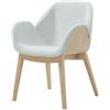 ALMA DESIGN poltroncina in frassino naturale imbottita LIPS - 2070-LE11-C-CAPRI