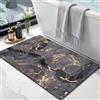 DEXI Tappeto Bagno Assorbente 40 x 60 cm, Tappeti Antiscivolo e Lavabile, Ultra-sottile, Asciugatura Rapida Tappetino per Porta Doccia, Grigio Scuro