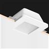 King Led Kingled Confezione da 5pz di Portafaretti in Gesso Ceramico Modello Quadrato con Vetro Opalino con Attacco GU10, Faretti in Gesso da Incasso per Cartongesso, Cornici in Gesso Verniciabile, 12x12cm