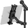 Jubor Supporto Tablet per Microfono, Porta Tablet Asta Regolabile a 360°, Support iPad Musica per iPad, Pro, Mini, Air, Smartphone 4,7-13,5