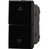 Ettroit Doppio Pulsante Saliscendi con frecce 10A interbloccato nero compatibile anche con BTicino Axolute