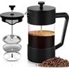 DATEFUN French Press, 600ml Caffettiera Francese con Tripli Filtri