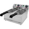 Beckers Friggitrice da Banco FB4+4 a Vasca Doppia in Acciaio Inox - Capacità Olio Lt 4 + 4