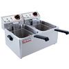 Beckers Friggitrice da Banco FS4+4 EGO a Vasca Doppia - in Acciaio Inox - Capacità Olio Lt 4+4