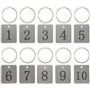StayMax Targhette rettangolari in acciaio inossidabile con numeri, targhette per chiavi, targhette identificative con anelli portachiavi (1-25)