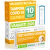 Polonord Adeste Adeste - 10 Tamponi COVID 19 rapido 2026 - Test Nasali Nuove Varianti 2026 - Sensibilità 100% a carica virale alta - Certificati per Uso Domestico - Risultato rapido