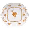 HEREND PIATTO TORTA QUADRATO 28 X 24,5 CM, APPONYI ORANGE AOG 1430