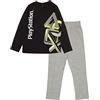 Popgear Playstation Icons-Pigiama Lungo, Colore: Nero Set, 10-11 Anni Bambini e Ragazzi