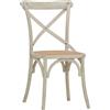 Ristosubito Sedia da interno TESR Struttura in legno effetto anticato, seduta in ecopelle o rattan. Modello 1722-SU22