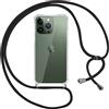 Pnakqil Cover per iPhone 13 Pro con Cordino, Trasparente Custodia con Laccio Tracolla Cellulare Girocollo Collana Protettiva per iPhone 13Pro 6.1, Nero
