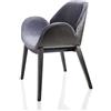 ALMA DESIGN poltroncina in frassino tinto nero imbottita LIPS - 2070-LE16-C-CAPRI