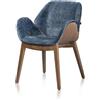 ALMA DESIGN poltroncina in frassino tinto noce imbottita LIPS - 2070-LE12-C-CAPRI