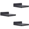 PHOENANCEE Scaffale da parete quadrato in legno, stile compatto, per piccoli oggetti, decorazione da parete per camera da letto, soggiorno, set da 3, 12,7 x 10 x 4 cm (nero)