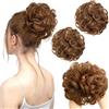 PORSMEER 2 pezzi Chignon Finto per Capelli, Elastici Chignon Finto Sintetica Ondulato Capelli Veri Coda di Cavallo Pezzo di Capelli Spessi Updo per Donne Ragazze,marrone rame