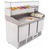 D.L. SERVICE Banco pizza con 3 porte - Vetrina - cm 136.5 x 70 x 100 + 43.5 h