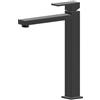Newform - Ergo Q miscelatore Alto per lavabo d'appoggio senza scarico NERO 66419